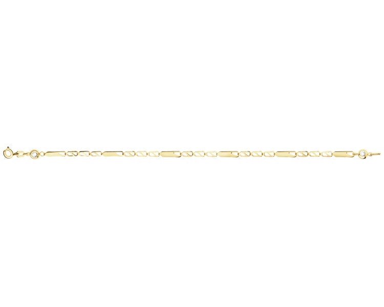 14 K Yellow Gold Bracelet with Cubic Zirconia