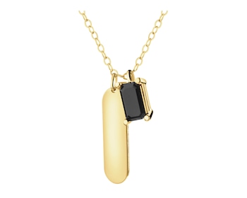 9 K Yellow Gold Necklace with Nano Stone