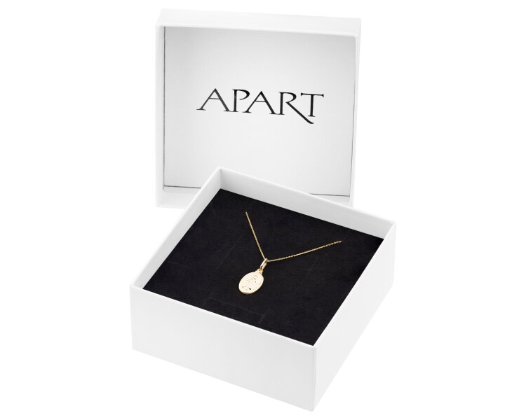 Cudowny Medalik - złota zawieszka i łańcuszek - komplet