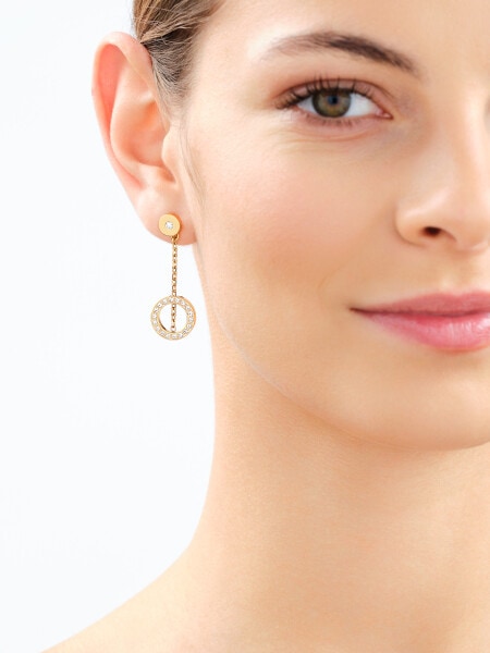 Stainless Steel Dangling Earring with Crystal