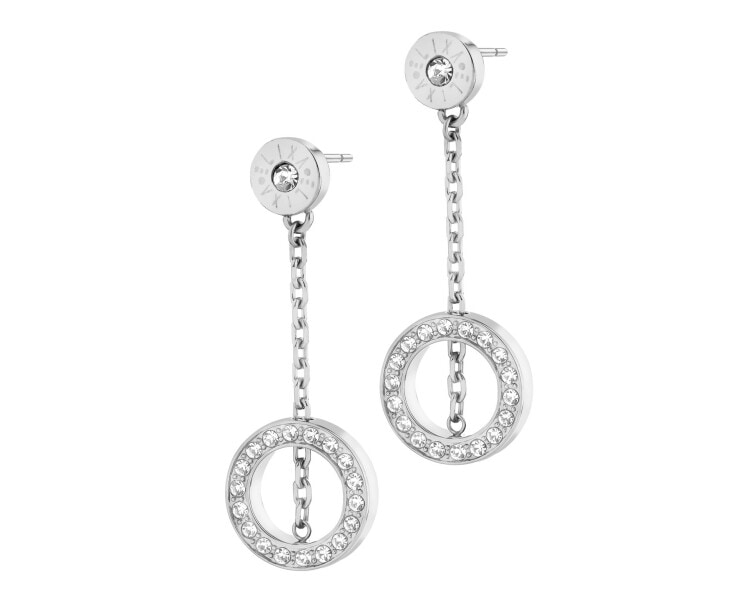 Stainless Steel Dangling Earring with Crystal