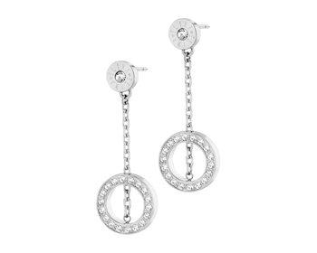 Stainless Steel Dangling Earring with Crystal