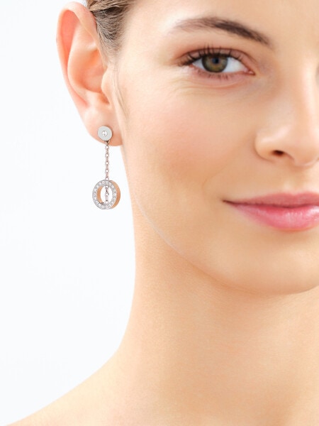 Stainless Steel Dangling Earring with Crystal