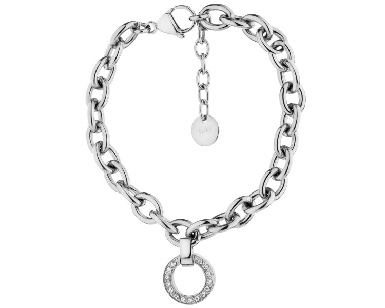 Stainless Steel Bracelet with Crystal