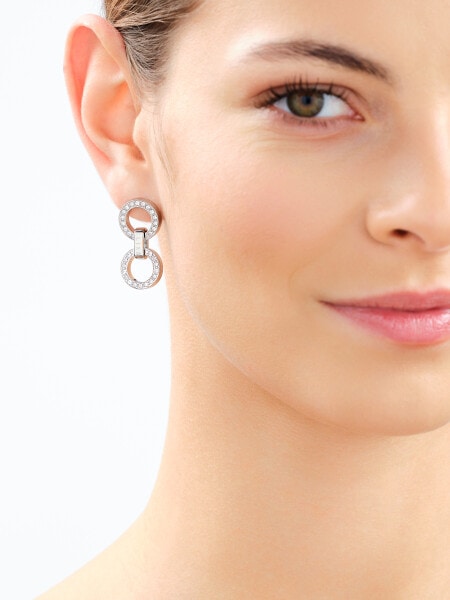 Stainless Steel Dangling Earring with Crystal