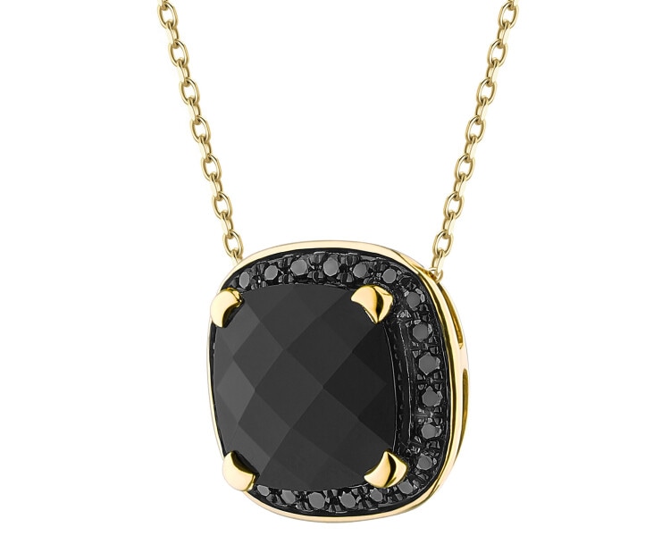 585 Yellow Gold Ruthenium-Plated Pendant  - fineness 585