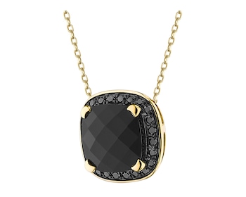 585 Yellow Gold Ruthenium-Plated Pendant  - fineness 585