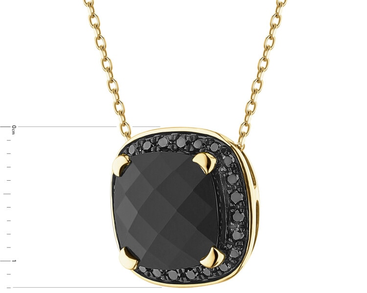 585 Yellow Gold Ruthenium-Plated Pendant  - fineness 585