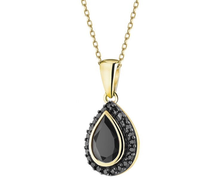 585 Yellow Gold Ruthenium-Plated Pendant  - fineness 585