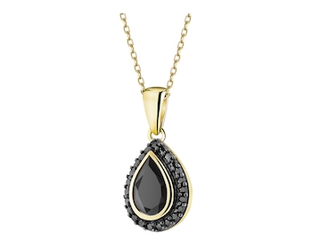 585 Yellow Gold Ruthenium-Plated Pendant  - fineness 585