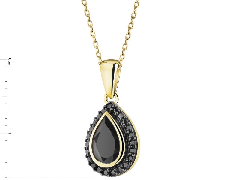 585 Yellow Gold Ruthenium-Plated Pendant  - fineness 585