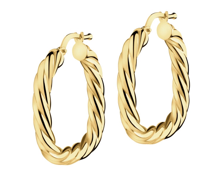 9 K Yellow Gold Earrings 