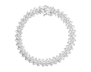 Rhodium Plated Silver Bracelet with Cubic Zirconia