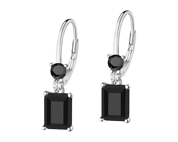 Rhodium Plated Silver Earrings with Cubic Zirconia