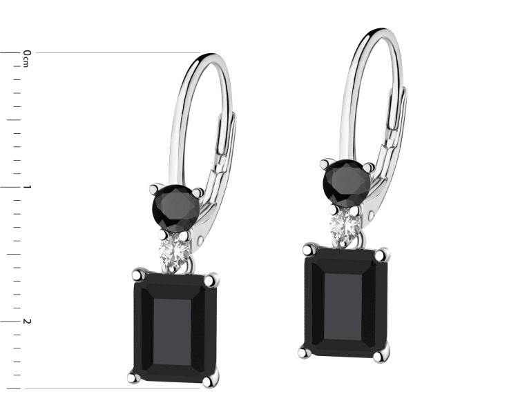 Rhodium Plated Silver Earrings with Cubic Zirconia
