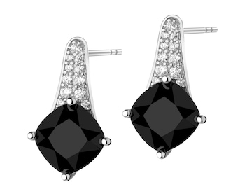 Rhodium Plated Silver Earrings with Cubic Zirconia