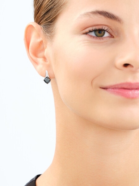 Rhodium Plated Silver Earrings with Cubic Zirconia