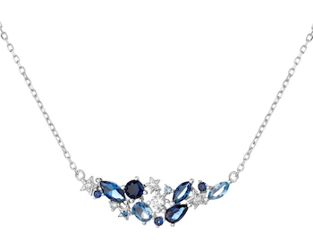 Rhodium Plated Silver Necklace with Cubic Zirconia