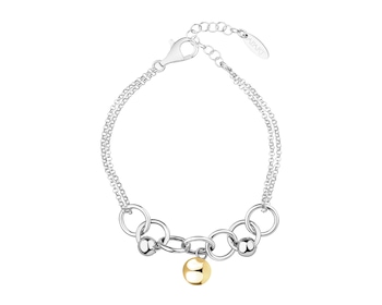 Rhodium-Plated Silver, Gold-Plated Silver Bracelet 