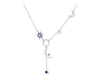 Rhodium Plated Silver Necklace with Cubic Zirconia