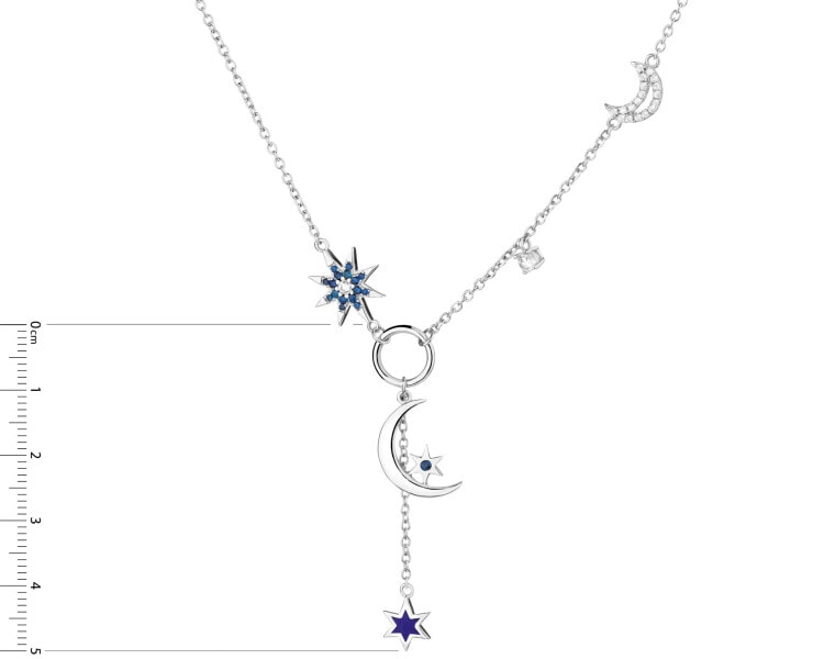 Rhodium Plated Silver Necklace with Cubic Zirconia