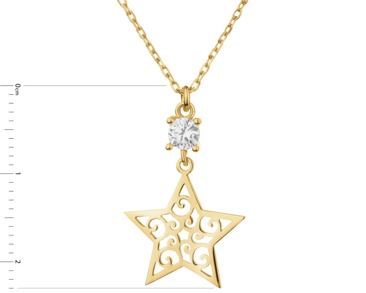 Gold-Plated Silver Necklace with Cubic Zirconia