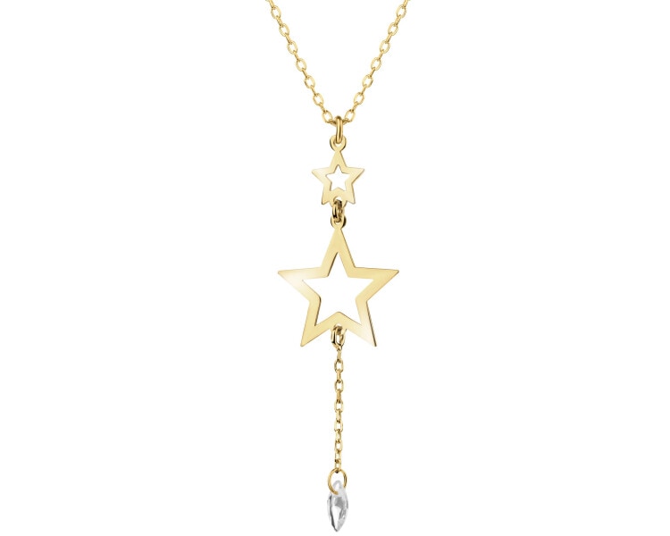 Gold-Plated Silver Necklace with Cubic Zirconia