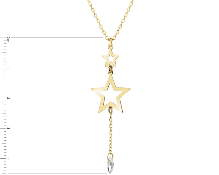 Gold-Plated Silver Necklace with Cubic Zirconia