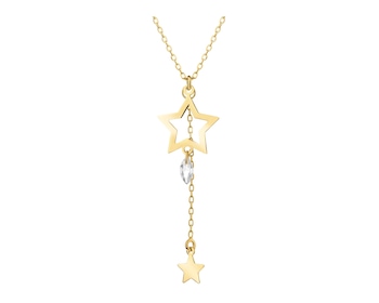 Gold-Plated Silver Necklace with Cubic Zirconia