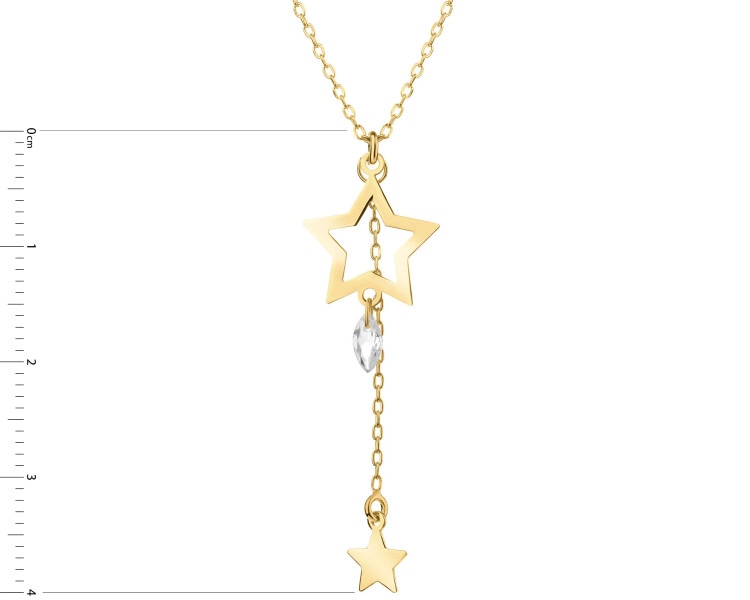 Gold-Plated Silver Necklace with Cubic Zirconia
