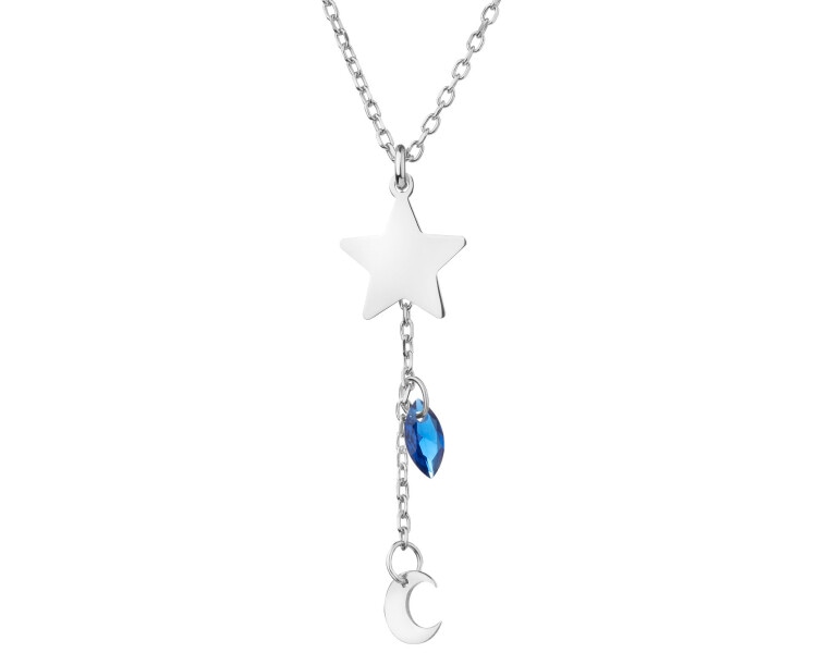 Rhodium Plated Silver Necklace with Cubic Zirconia