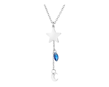 Rhodium Plated Silver Necklace with Cubic Zirconia