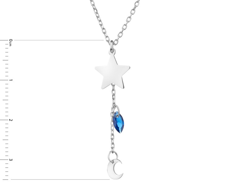 Rhodium Plated Silver Necklace with Cubic Zirconia