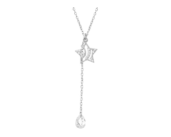 Rhodium Plated Silver Necklace with Cubic Zirconia