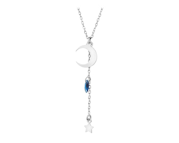 Rhodium Plated Silver Necklace with Cubic Zirconia