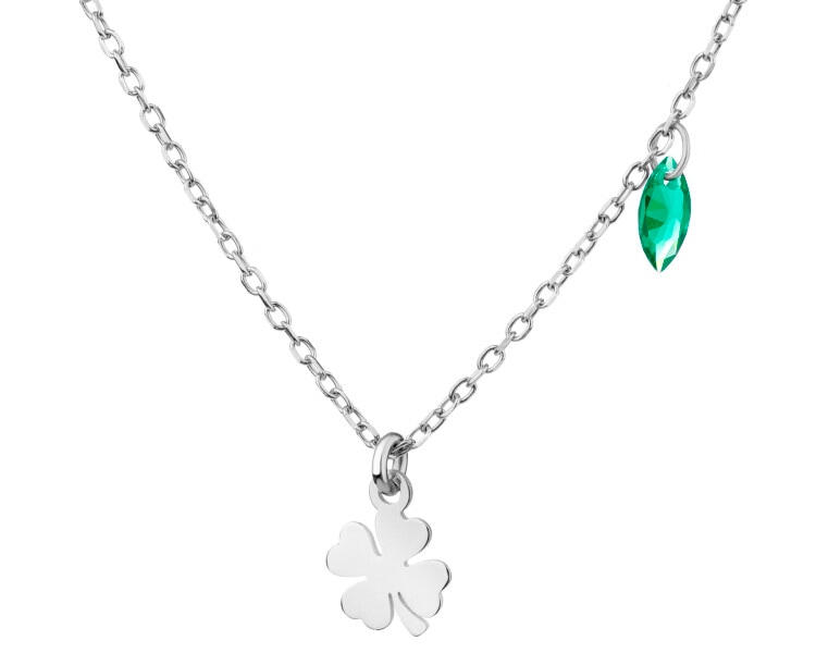 Rhodium Plated Silver Necklace with Cubic Zirconia