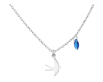 Rhodium Plated Silver Necklace with Cubic Zirconia