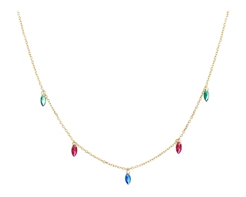 Gold-Plated Silver Necklace with Cubic Zirconia