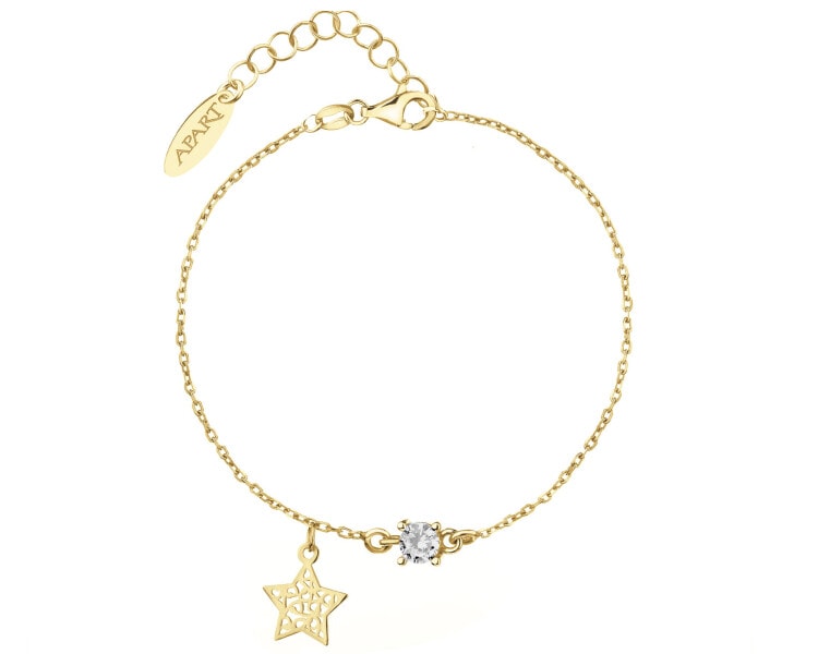 Gold-Plated Silver Bracelet with Cubic Zirconia