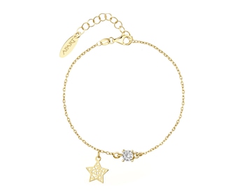 Gold-Plated Silver Bracelet with Cubic Zirconia