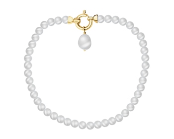 9 K Yellow Gold Bracelet with Pearl