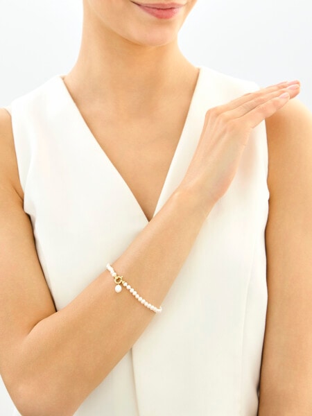 9 K Yellow Gold Bracelet with Pearl