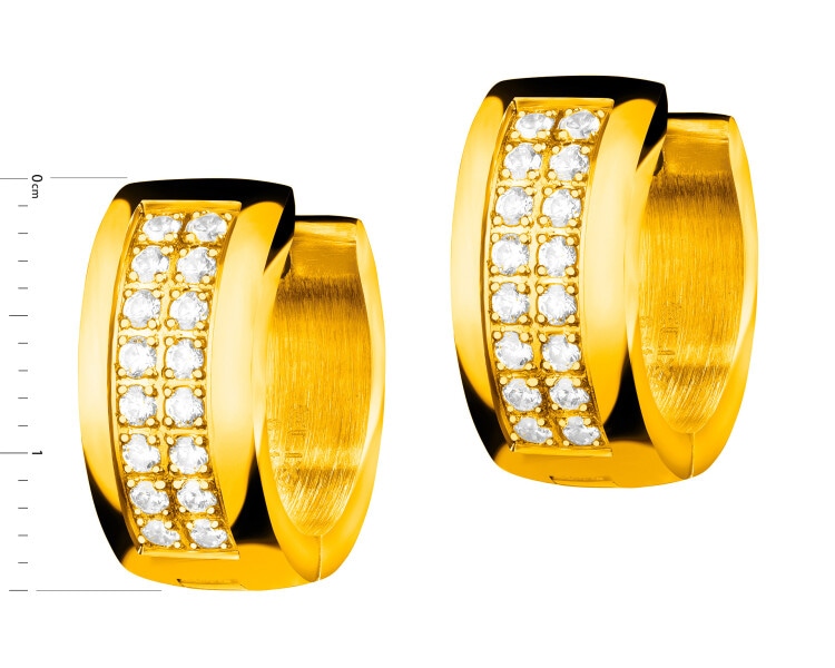 Stainless Steel Hoop Earring with Cubic Zirconia