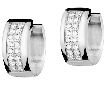 Stainless Steel Earrings with Cubic Zirconia