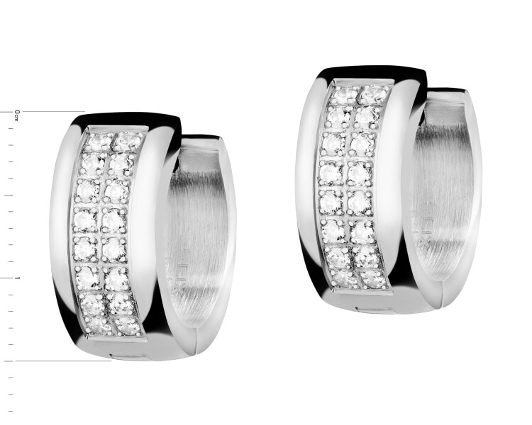 Stainless Steel Earrings with Cubic Zirconia