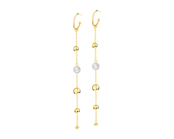 Stainless Steel Dangling Earring with Synthetic Pearl