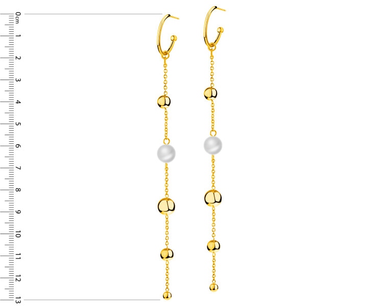 Kolczyki ze stali szlachetnej z perłami - kulki