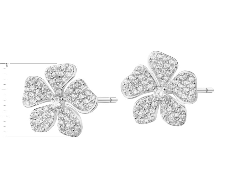 Rhodium Plated Silver Earrings with Cubic Zirconia