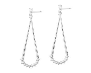 Rhodium Plated Silver Earrings with Cubic Zirconia