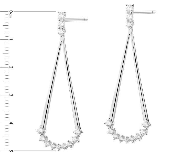 Rhodium Plated Silver Earrings with Cubic Zirconia